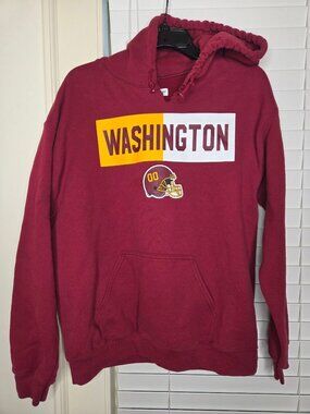 Washington Football Team NFL Hoodie M Maroon Pullover Pocket Altered distressed